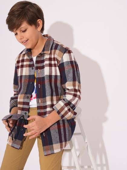 Jack & Jones Junior
                    Boys Spread Collar Tartan Checked Cotton Casual
                    Shirt