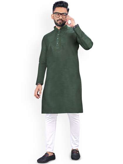 CHARLOTTE GRACIOUS Embroidered Cotton Silk Kurta