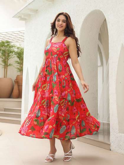 Rain & Rainbow
                        Women's Floral Printed Fit & Flare Midi
                        Dresses