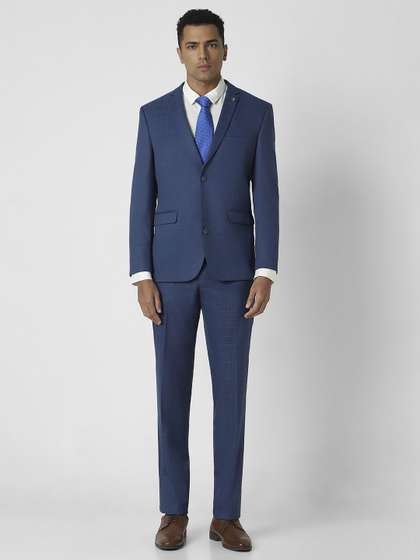 Van Heusen Men
                        Checked Slim Fit Single-Breasted Two-Piece Suit