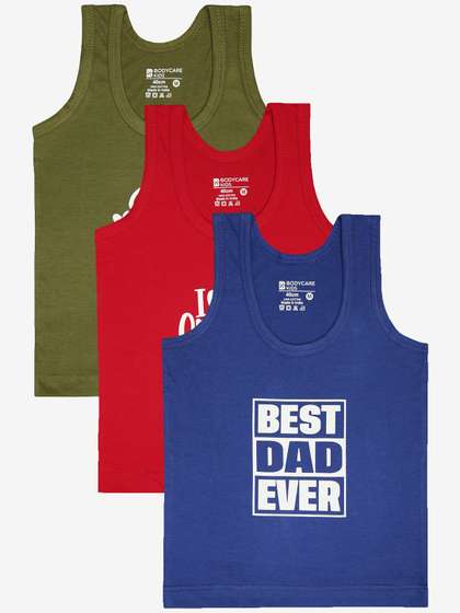 Bodycare Kids Boys Pack
                    Of 3 Printed Cotton Basic Innerwear
                    VestsIIB1190-PK004