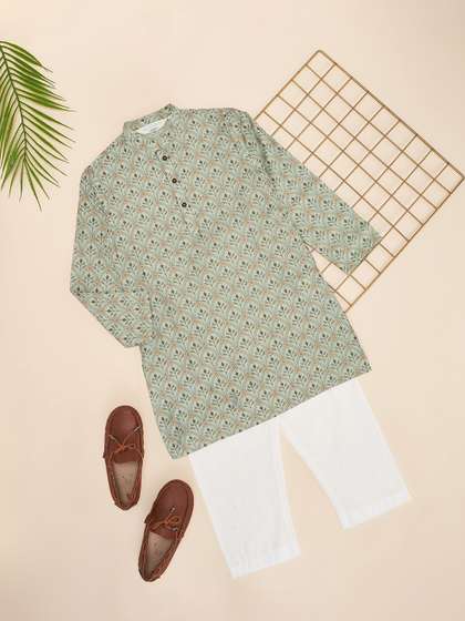 indus route by
                    Pantaloons Boys Ethnic Motifs Printed Regular Kurta
                    with Pyjamas