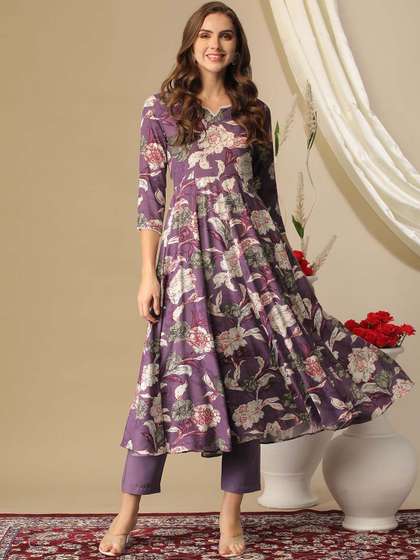 GoSriKi Printed Anarkali Kurta Set