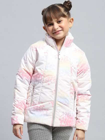 Monte Carlo Girls Mock
                    Collar Camouflage Printed Casual Padded Jacket