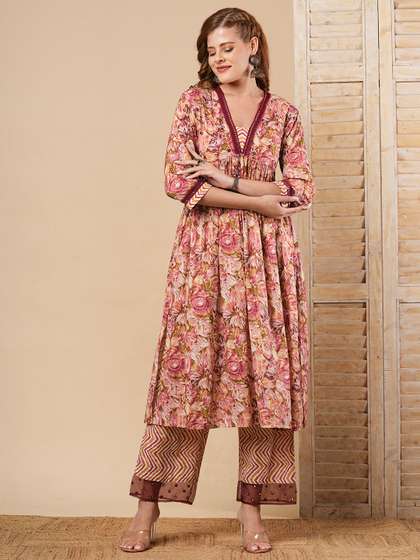 FASHOR Printed Pure Cotton Kurta Set