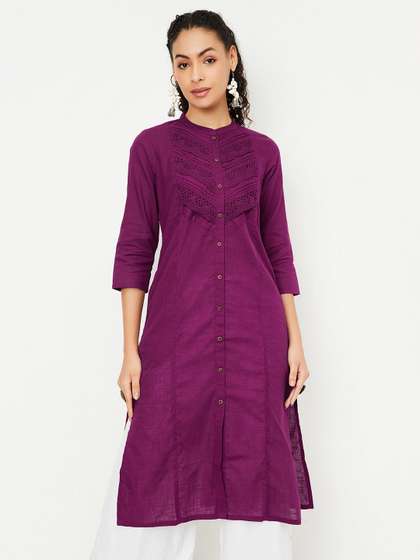 max Women Embroidered Kurta