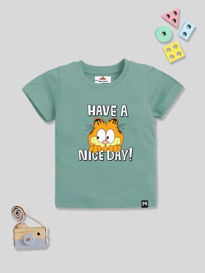 YK X Minute Mirth Boys Garfield Printed Pure Cotton T-shirt
