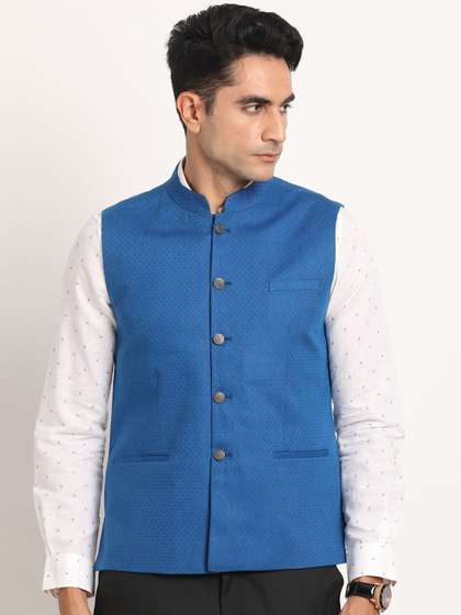 Turtle Men Woven Nehru Jacket
