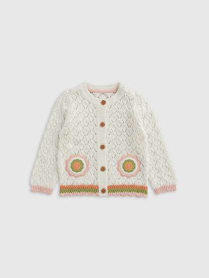 mothercare Girls
                    Embroidered Pure Cotton Cardigan with Embroidered
                    Detail