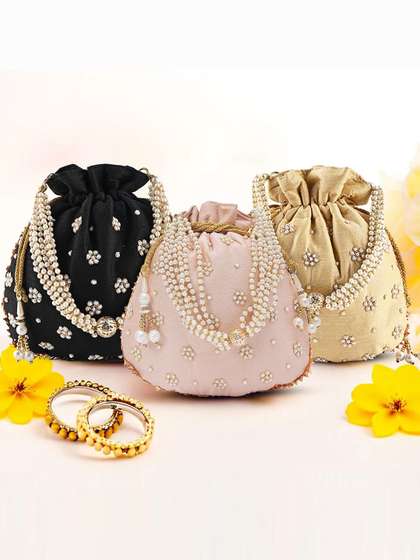 Price History of Kuber Industries Set Of Embroidered Potli Bag