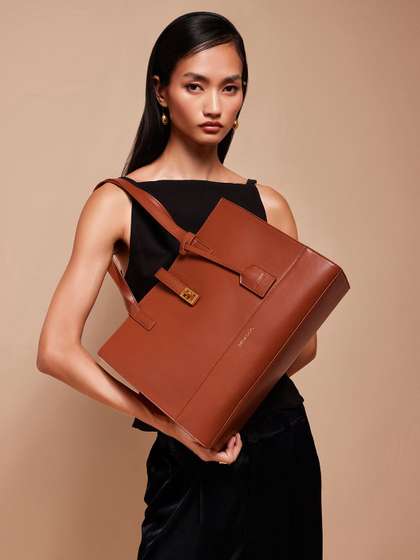 MIRAGGIO Audrey Brown Solid Tote Bag