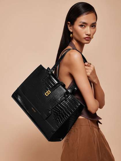 MIRAGGIO Audrey Black Solid Tote Bag