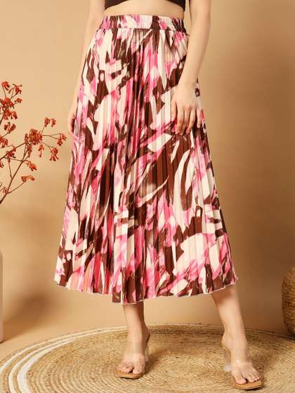 OTABU Printed A-Line Midi Skirts