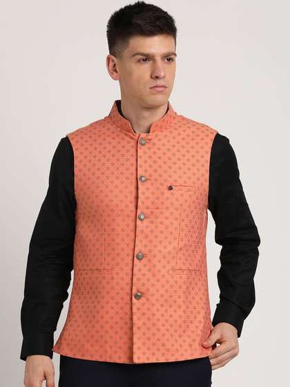 Turtle Printed Nehru Jacket