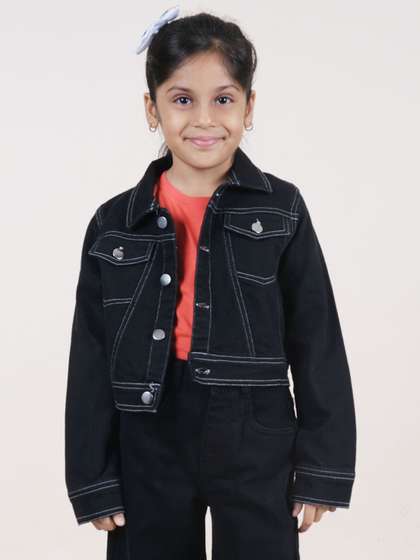 KiddoPanti Denim Jacket with Patchwork