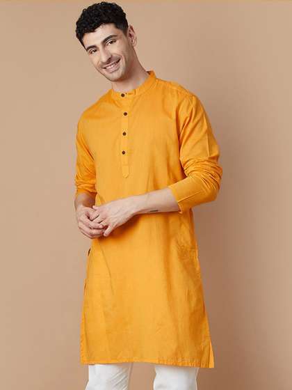 Melange by Lifestyle Mandarin Collar Cotton Kurta