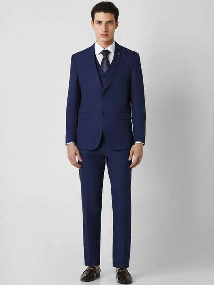 Van Heusen Men
                          Checked Single-Breasted Slim-Fit 3-Piece
                          Formal Suit