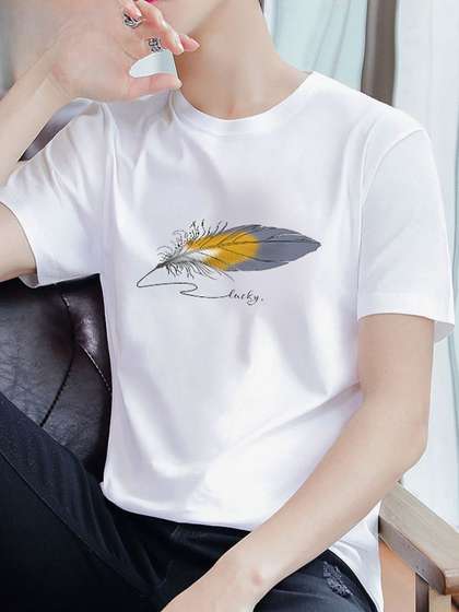 StyleCast Men White Cotton Round Neck Short Sleeves T-shirt