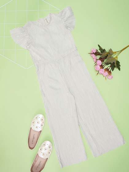 Pantaloons Junior Girls
                    Striped Basic Jumpsuit
