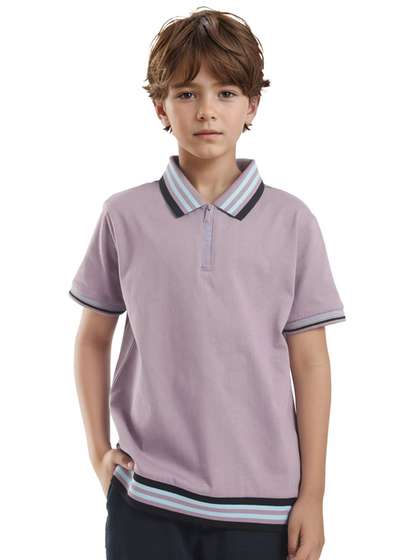 RARE ONES Rare Ones Boys Solid Zipper Polo