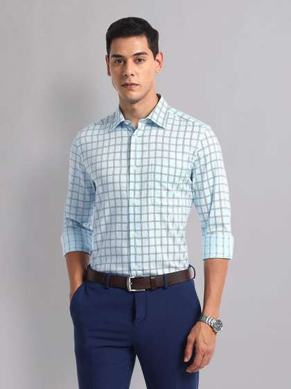 AD By Arvind Men
                        Spread Collar Checked Cotton Formal Shirt