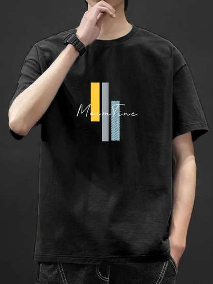 StyleCast Men Cotton Graphic Printed Round Neck Short Sleeves T-shirt