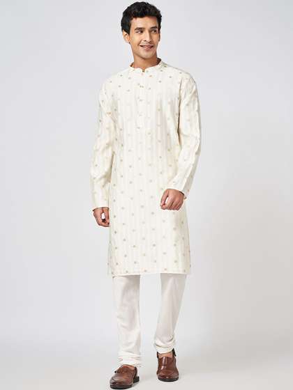 indus route by Pantaloons Embroidered Straight Kurta
