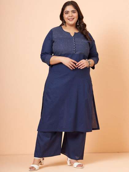 Tissu Plus Size Cotton Kurta Set