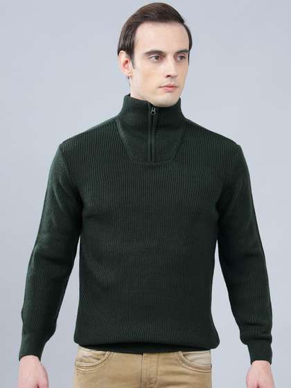 Cantabil Men Mock
                        Collar Ribbed Pullover Sweaters