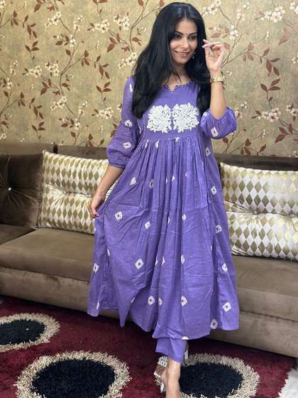 GoSriKi Printed A-Line Kurta Set
