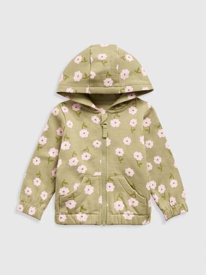 mothercare Girls
                    Antimicrobial Floral Printed Hood Cotton Front-Open
                    Sweatshirt