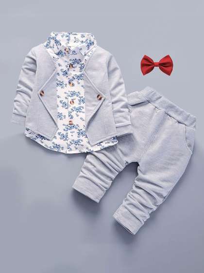 BAESD Boys Printed Shirt
                    With Pant And Jacket