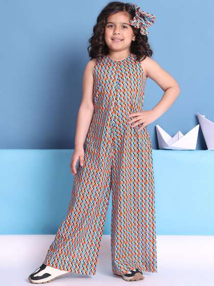 Baawri Girls Printed
                    Pure Cotton Basic Jumpsuit
