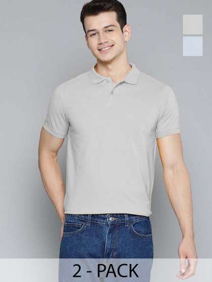 Organic Chics Men Pack of 2 Solid Tshirts
