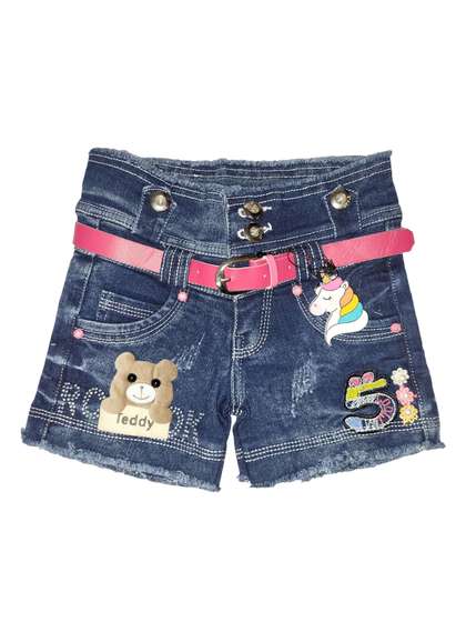 Miss & Chief Girls Slim Fit Denim Shorts