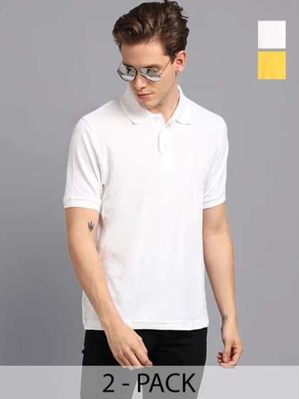 Organic Chics Men Pack of 2 Solid Tshirts