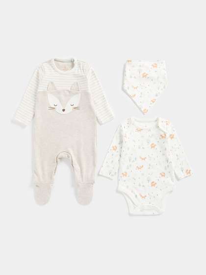 mothercare Infant Pack
                    Of 3 Printed Baby Apparel Gift Set