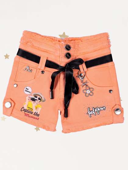 Miss & Chief Girls Slim Fit Denim Shorts