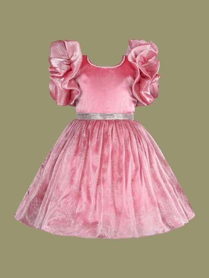 Wish Karo Girls
                    Embellished Flutter Sleeve Chiffon Fit & Flare
                    Dress
