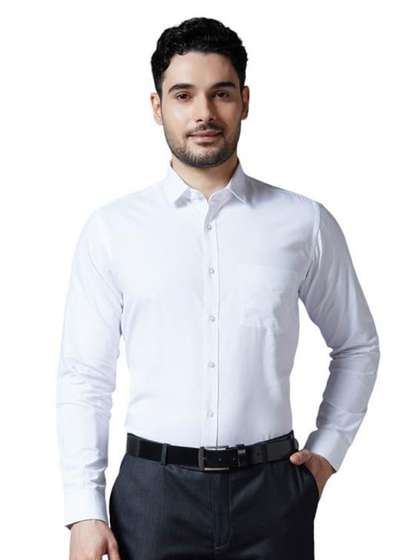 Allen Brown Men
                        Spread Collar Cotton Formal Shirt
