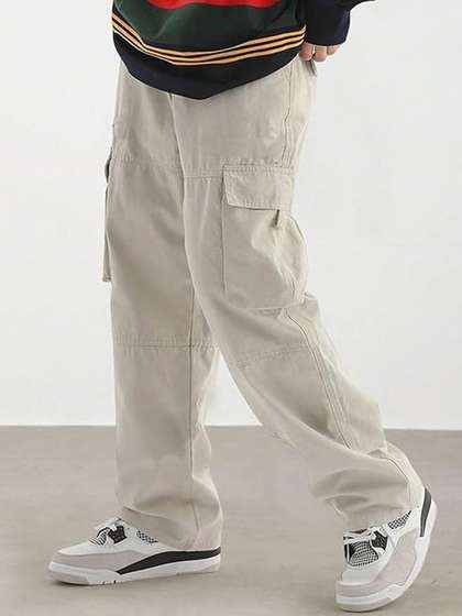 R.Code by The
                          Roadster Life Co. Men High-Rise Cotton Cargos
                          Trousers