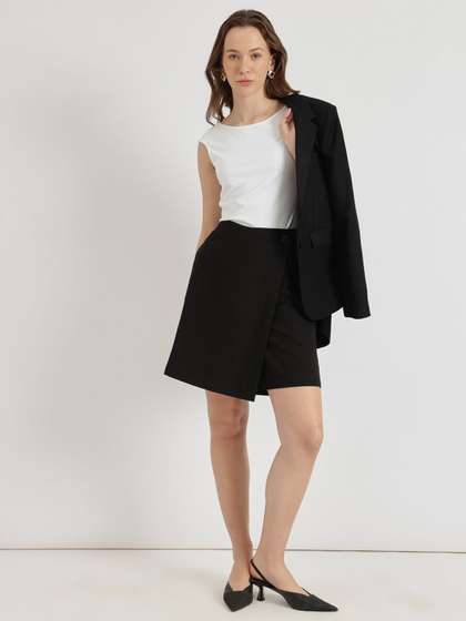FableStreet Women
                        Black Cotton Skort