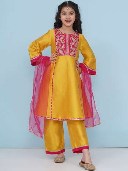 Bitiya by Bhama Girls
                      Yoke Design Zari Kurta With Trousers &
                      Dupatta