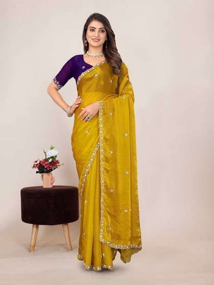 Kandora Embellished
                        Beads and Stones Pure Chiffon Saree
