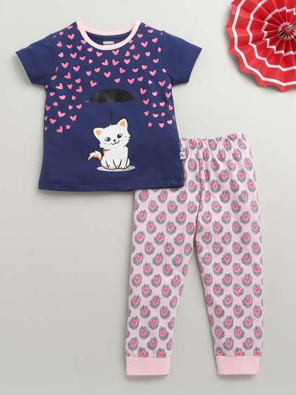 BUMZEE Girls Printed
                      Night suit