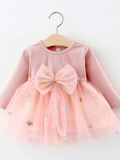 YK Girls Embellished Fit
                    & Flare Dress