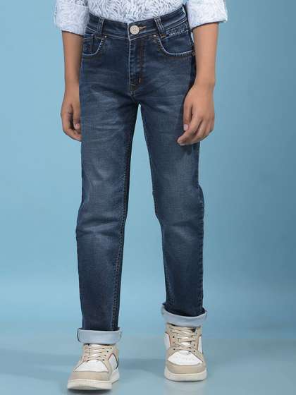 Crimsoune Club Boys Slim
                    Fit Mid-Rise Light Fade Stretchable Jeans