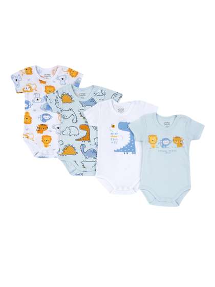 Chicco Infant Boys Pack
                    Of 4 Printed Cotton Bodysuits