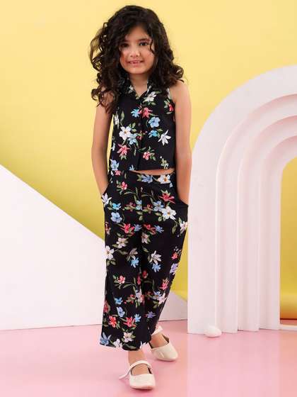 Superminis Girls Printed
                    Top with Trousers