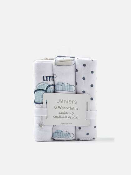 Juniors by Babyshop Kids
                    Set Of 6 Printed Cotton Washcloth